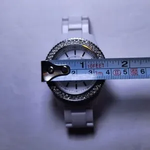 Fossil Stella ES-2444 Crystal Bezel White Ceramic Watch Ladies Fossil Stella ES2444 Watch White Wrist | Mercari main image 3